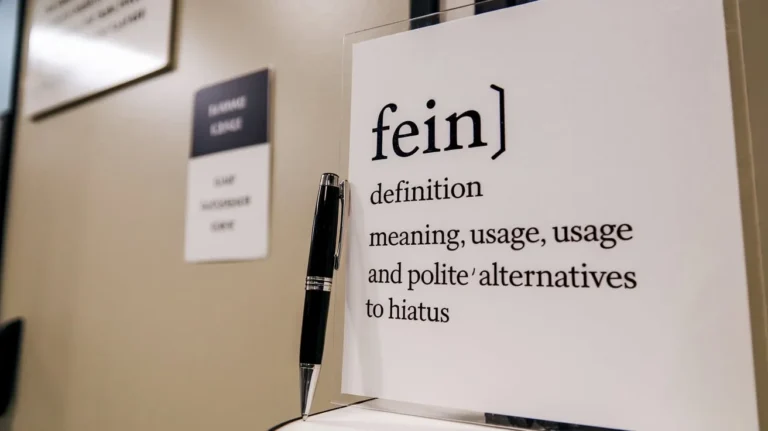 Fein Definition: Meaning, Usage, and Polite Alternatives to “Hiatus”
