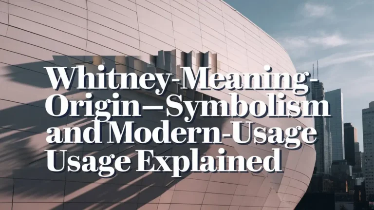 Whitney Meaning: Origin, Symbolism, and Modern Usage Explained